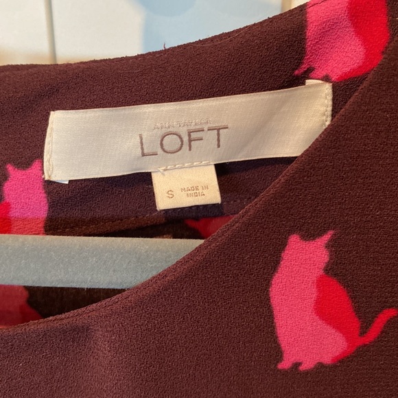 Loft shift dress with whimsical cat print size small - Picture 2 of 5